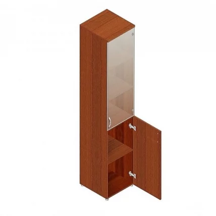 Шкаф для документов узкий с тонированными стеклами Р.П-2СТ Орех Гепланкт_0