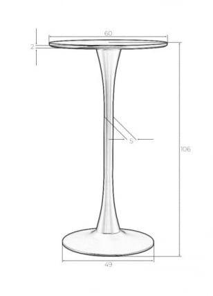 Стол барный MIA BAR (черная столешница, черное основание)_7