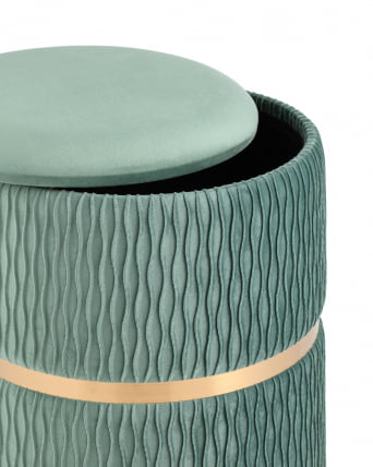 Пуф Джесси с ящиком велюр Бирюзовый_2