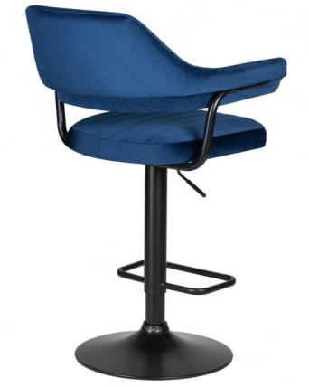 Стул барный DOBRIN CHARLY BLACK (синий велюр (MJ9-117)) 2 шт_4