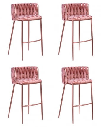 Стул барный DOBRIN EMMA ROSE GOLD (розовый велюр (VF-10)) 4 шт_0
