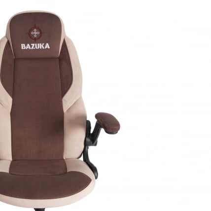 Кресло офисное BAZUKA флок , коричневый/бежевый/коричневый перфорированный, 6/7/6/06_5