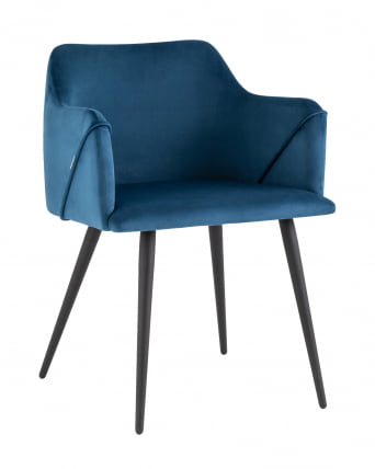 Стул с подлокотниками Джоэл велюр Cиний_0
