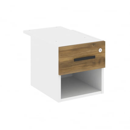 Тумба подвесная с ящиком и нишей CONCEPT CN.PT-005 B/W Сандал Янтарный Белый бриллиант Черный_0