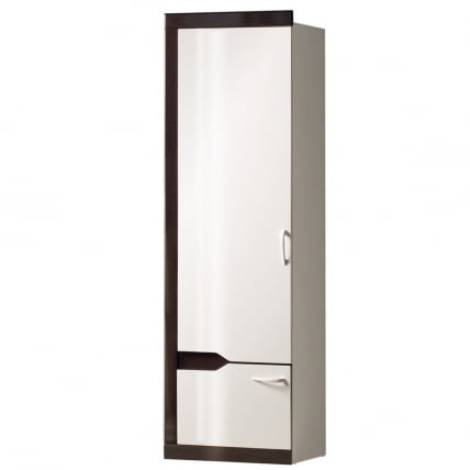 Шкаф-пенал Ронда №317 Венге Белый глянец_0