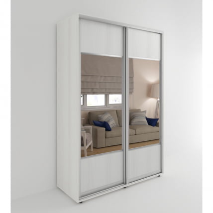 Шкаф-купе 3-х дверный Акцент-Дуэт Д 1400х600 Выбеленное дерево_0