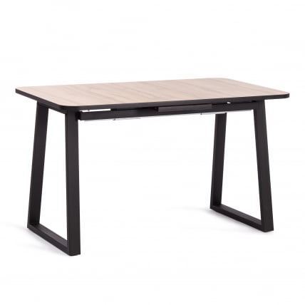 Стол MALTIDO ЛДСП/HPL/металл, 130 х 75+30 х 75 см, Агат серый/черный_0