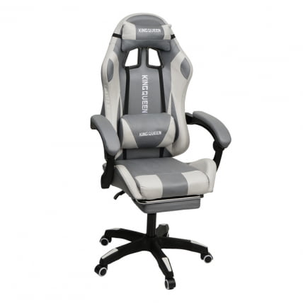 Кресло 907 KINGQUEEN, замша, цвет серый с массажем, арт 907-Dark-Grey_0