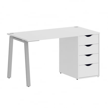 Стол письменный HOME OFFICE VR.SP-3-138.4.A Белый/Серый металл_0