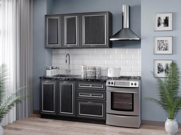 Тумба кухонная 600 Италия ЛД 275.056.000 Черный Дуб темный_2