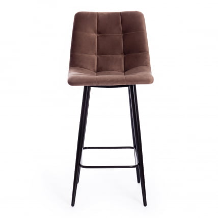 Стул полубарный CHILLY (mod. 7095пб ) ткань/металл, 53x44x94 см, высота до сиденья 66 см, коричневый barkhat 12/черный_3