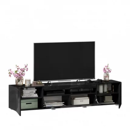 Тумба под ТВ 1800 Бруклин ЛД 685.020.000 М Черный глянец_3