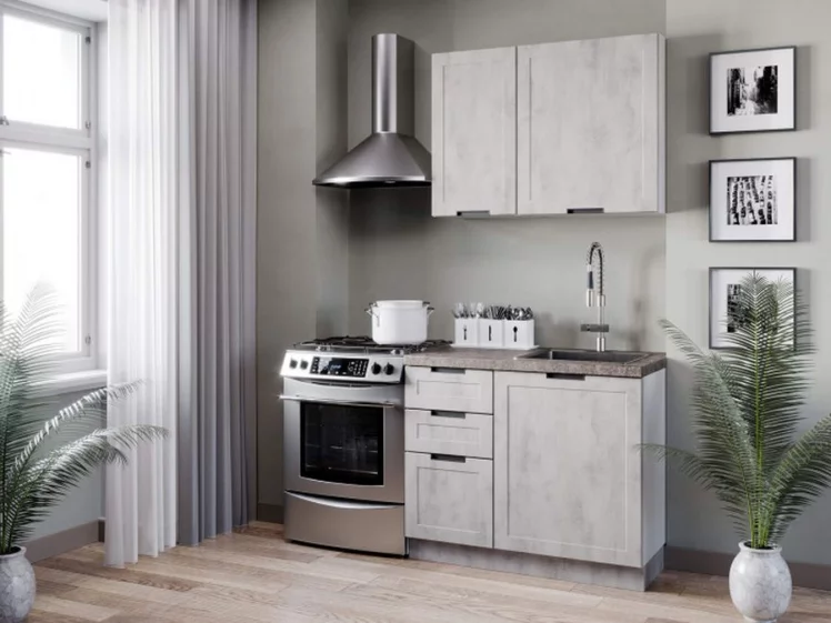 Шкаф кухонный 600 высокий Джамис ЛД 296.450.000.028 Белый Белый камень_2