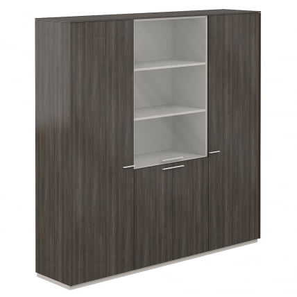 Шкаф высокий тройной с отделением для одежды Atlas NZ-0303+NZ-0311+NZ-0303.BT.BT Бренсон Трюфель_0