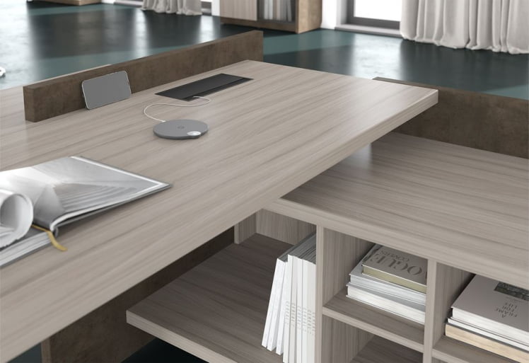 Кабинет руководителя WOOD&STONE №03 Бетон Чикаго темный Дрифтвуд_1