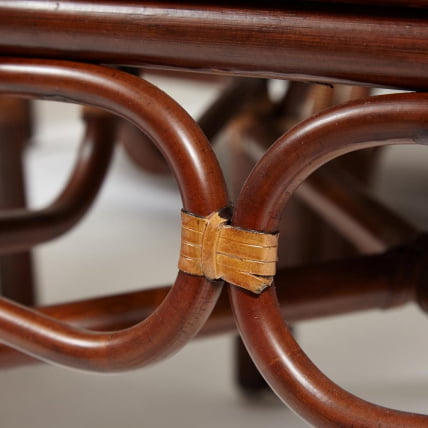 Комплект обеденный ANDREA GRAND (стол со стеклом+6 кресел+ подушки) Pecan Washed (античн. орех), Ткань рубчик, цвет кремовый_8