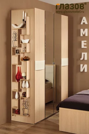 Шкаф для одежды и белья АМЕЛИ 555 Дуб Отбеленный (спальня)_2