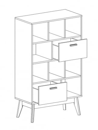 Стеллаж Калгари 01 Дуб натуральный светлый-белый матовый_1