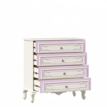 Комод с 4 ящиками и зеркалом Маркиза 01 Алебастр_6