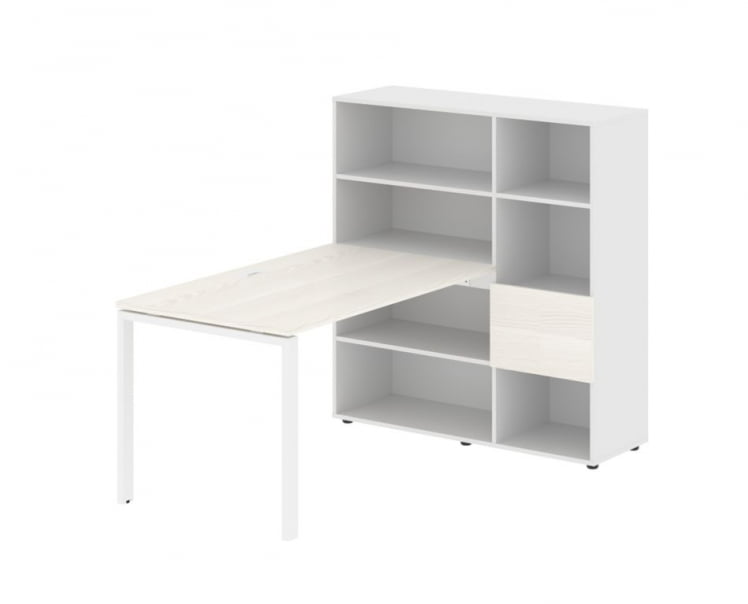 Рабочая станция EDIS EURST 1213 Ясень Траун Белый Белый_0