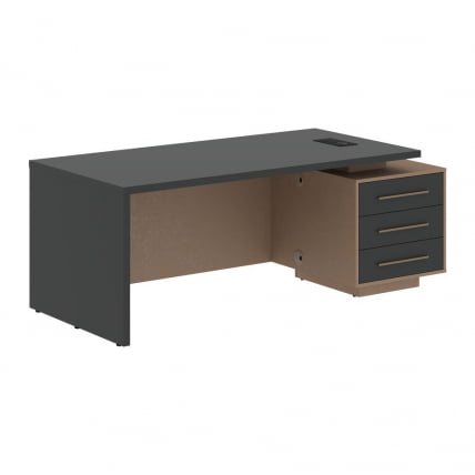 Стол руководителя правый VELION VCT 2090 R Яшма черный Кобра_0