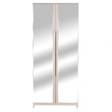 Шкаф двухстворчатый Сканди с зеркалами Жемчужно-белый_1