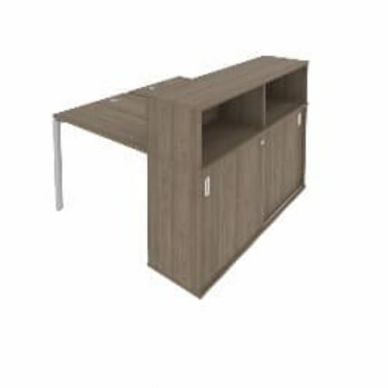 Рабочая станция с опорным шкафом-купе Metal System БП.РС-СШК-2.1 Вяз/Серый_0