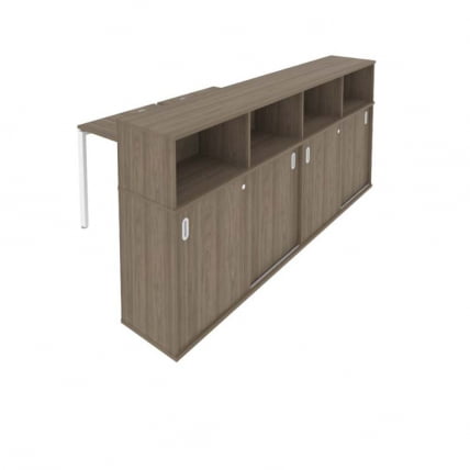 Рабочая станция с опорным шкафом-купе Metal System Б.РС-СШК-4.1 Вяз/Белый_0