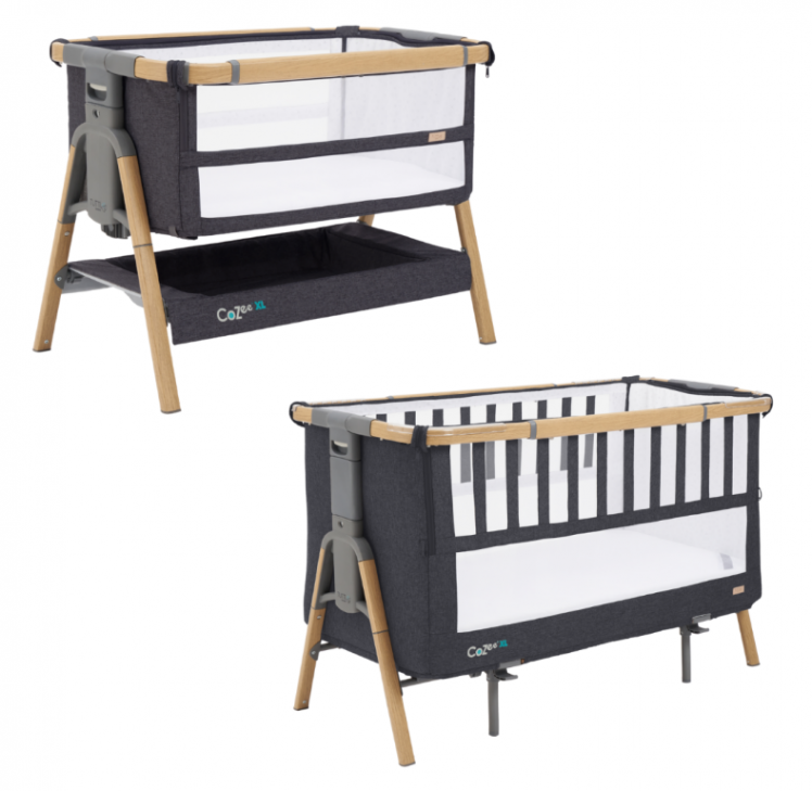 Кровать-трансформер приставная Tutti Bambini (Тутти Бамбини) CoZee XL 120*60 см Oak/Liquorice 211209/3581_0