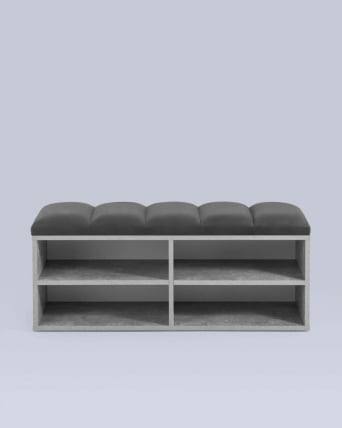 Обувница Хольст 2 серая велюр тёмно-серый_5