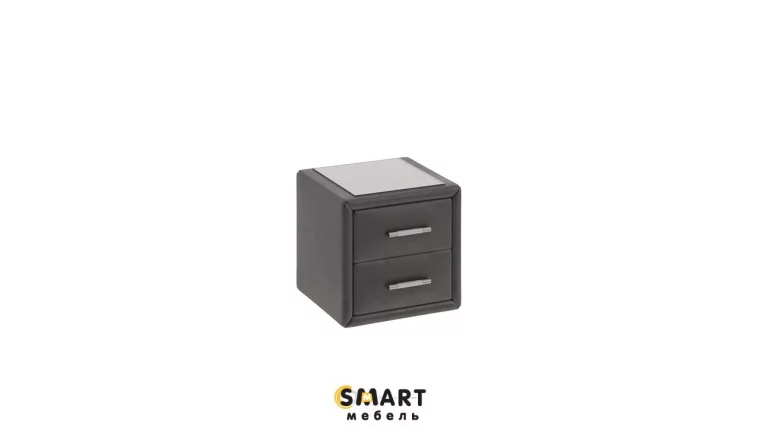 Тумба прикроватная Элис со стеклом Темная_0