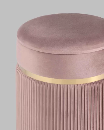 Пуф Миранда с ящиком велюр Розовый_4