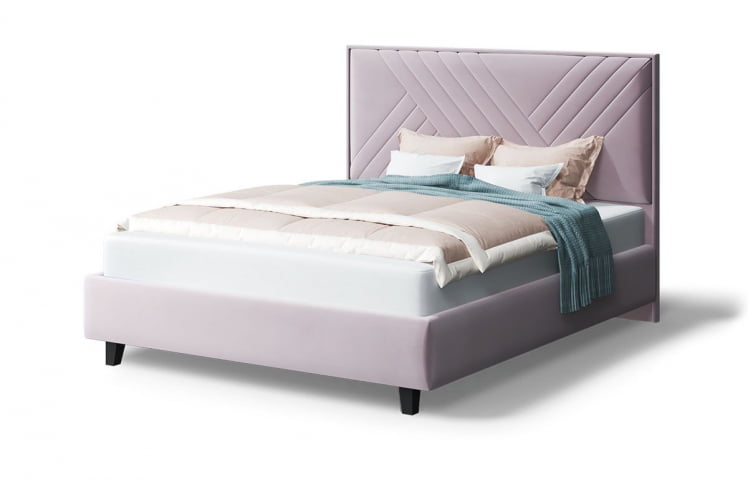 Кровать МИРА 2000*1400мм (на опорах), велюр NEO 15 (лиловый), (б/основания, б/матраса)_0