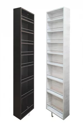 Поворотный шкаф в черном глянцевом стекле Драйв Шелф (правый) Беленый дуб_5