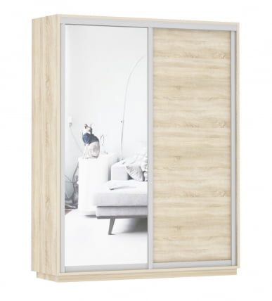 Шкаф-купе двухдверный Экспресс Дуо Медиум 1600х2200h Дуб сонома_0