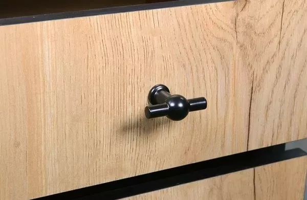 Стеллаж Берген 3 Дуб Крафт Золотой Черный_5