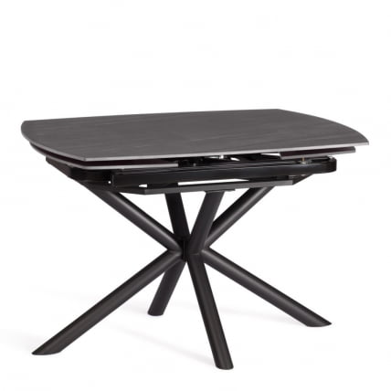 Стол обеденный Winston/Винстон столешница керамика (матовая) /опоры металл, темно-серый/черный, (120+30+30)x80x75 см_0