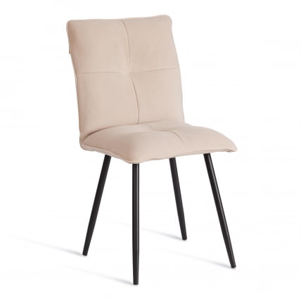 Стул обеденный Sweet LT, велюр, бежевый/черный, 7, 41х55х88 см_0