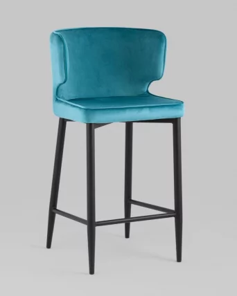 Полубарный стул Матео ножки велюр Темно-бирюзовый_1