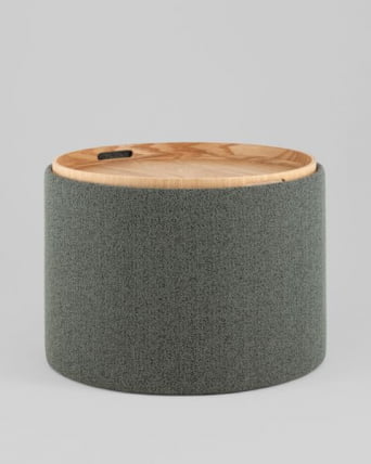 Пуф с ящиком Хюгге L букле темно-серый_1