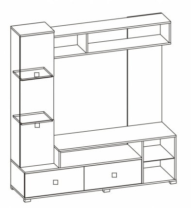 Стенка Карисма 5б Дуб молочный/Венге_1
