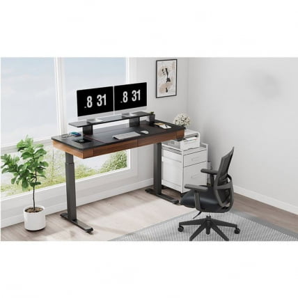Стол для компьютера c электрической регулировкой по высоте и 2 ящиками EUREKA ERK-ED-I55-WN_7