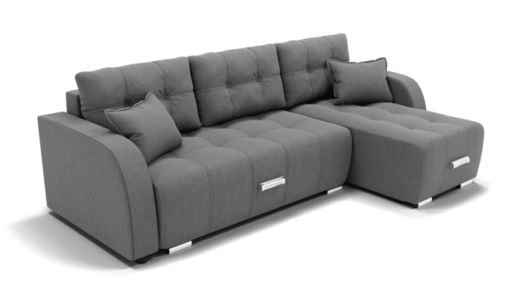 Диван Нью-Йорк-3 угол левый/правый (ЗР) Цвет фасада: Светло серый; Тип: Левый/правый; Материал фасада: Металл/Велюр_0