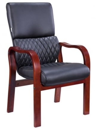 Стул руководителя Everprof President Wood CF Экокожа Черный_0