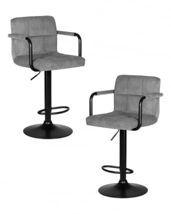 Стул барный DOBRIN KRUGER ARM BLACK (серый вельвет (LAR-E2041-25)) 2 шт_0