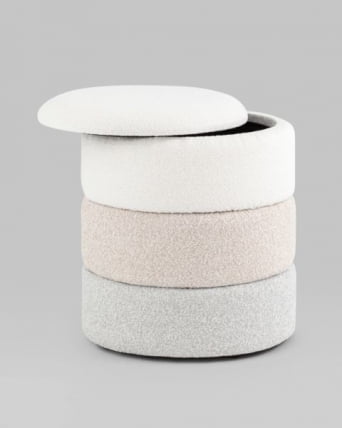 Пуф с ящиком Hive S букле бежевый_2