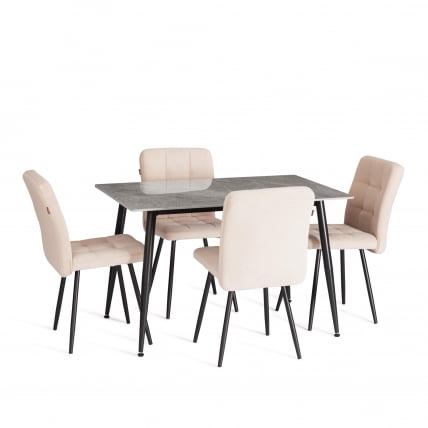 Стул обеденный Medeo LT, велюр, молочный/черный, 4, 45х56х89 см_9