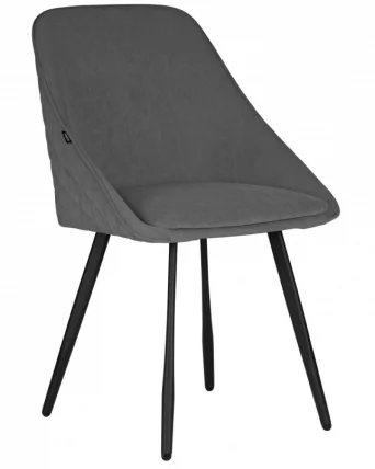 Стул обеденный DOBRIN STELLA (ЭМАЛЬ ЧЕРНЫЙ МУАР велюр Catania Stone)_0