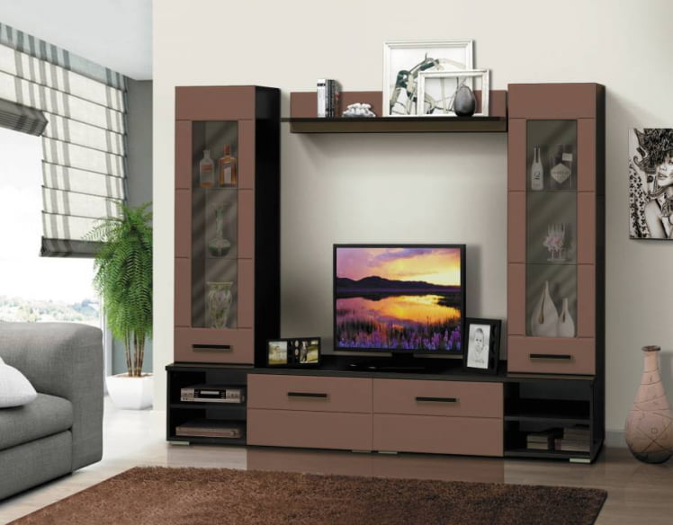 Набор мебели для гостиной Грация 1.5 МДФ глянец Венге/Кофе Мокко_0