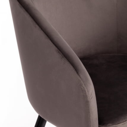 Кресло LA FONTAIN (mod. 004) вельвет/металл, 60 х 57 х 84 см , серый (HLR 24)/черный_5